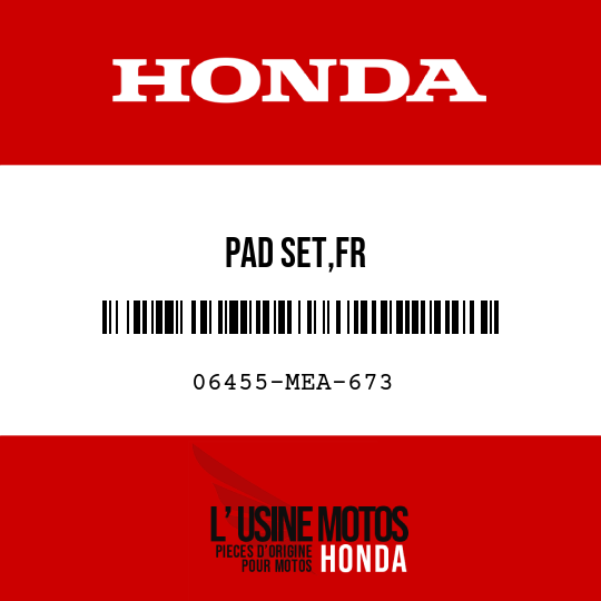 image de 06455-MEA-673 PAD SET,FR