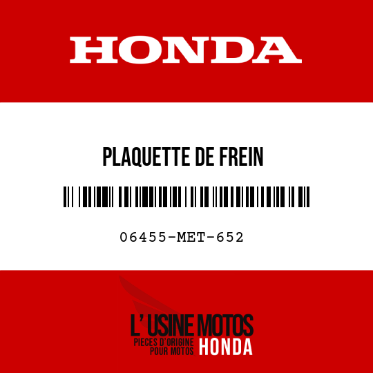 image de 06455-MET-652 PLAQUETTE DE FREIN