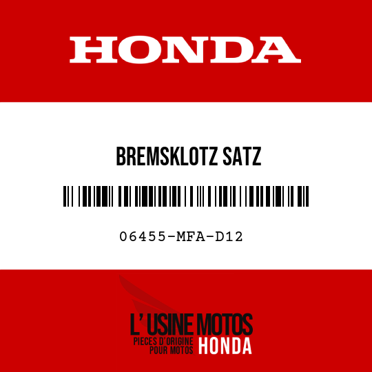 image de 06455-MFA-D12 BREMSKLOTZ SATZ
