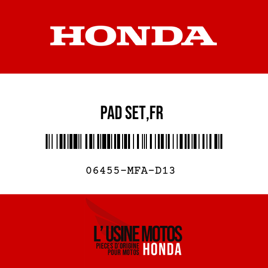 image de 06455-MFA-D13 PAD SET,FR