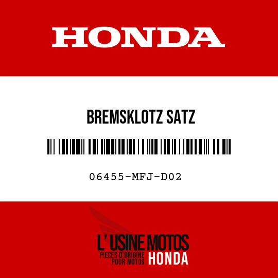 image de 06455-MFJ-D02 BREMSKLOTZ SATZ