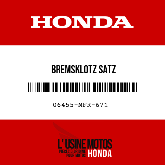 image de 06455-MFR-671 BREMSKLOTZ SATZ