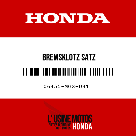 image de 06455-MGS-D31 BREMSKLOTZ SATZ