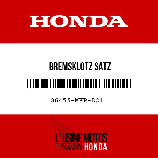 image de 06455-MKP-DQ1 BREMSKLOTZ SATZ