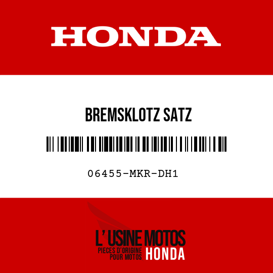 image de 06455-MKR-DH1 BREMSKLOTZ SATZ