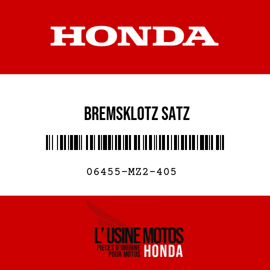 image de 06455-MZ2-405 BREMSKLOTZ SATZ