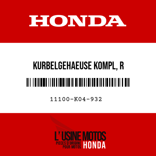 image de 11100-K04-932 KURBELGEHAEUSE KOMPL, R