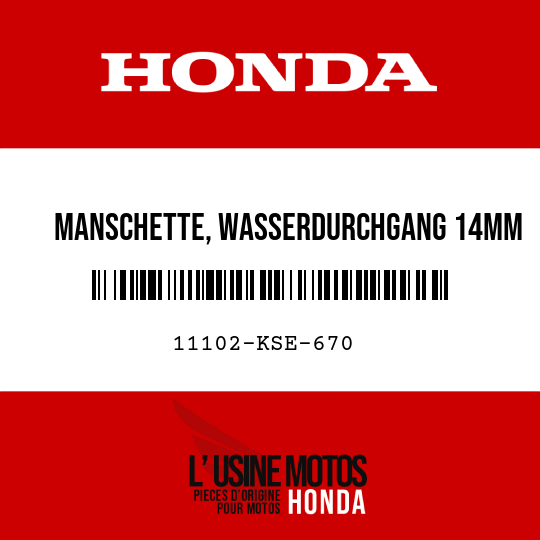 image de 11102-KSE-670 MANSCHETTE, WASSERDURCHGANG 14MM
