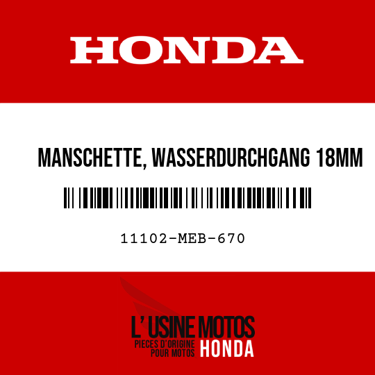 image de 11102-MEB-670 MANSCHETTE, WASSERDURCHGANG 18MM