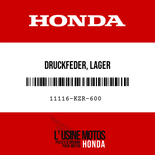 image de 11116-KZR-600 DRUCKFEDER, LAGER