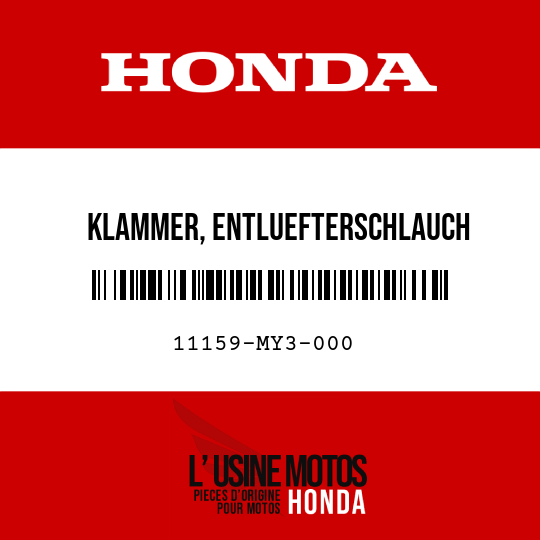 image de 11159-MY3-000 KLAMMER, ENTLUEFTERSCHLAUCH