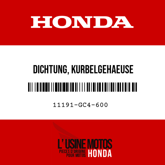 image de 11191-GC4-600 DICHTUNG, KURBELGEHAEUSE