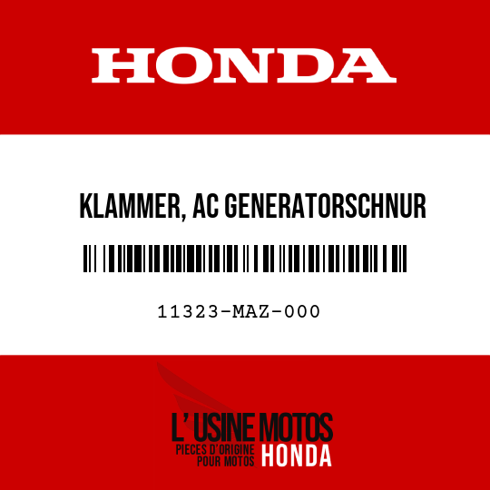 image de 11323-MAZ-000 KLAMMER, AC GENERATORSCHNUR