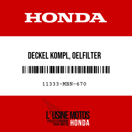 image de 11333-MBN-670 DECKEL KOMPL, OELFILTER