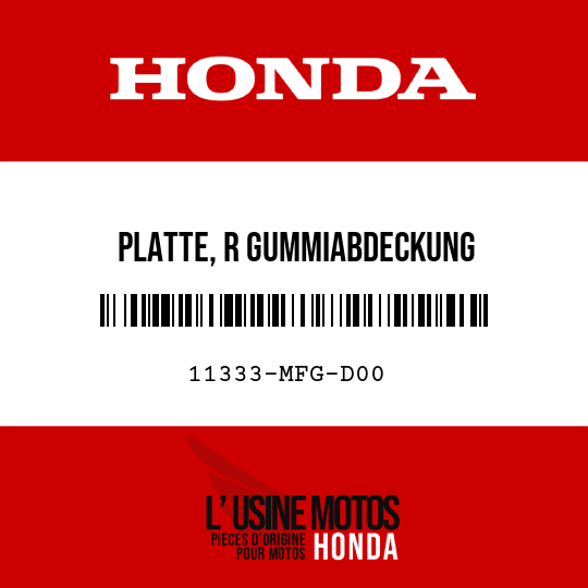 image de 11333-MFG-D00 PLATTE, R GUMMIABDECKUNG