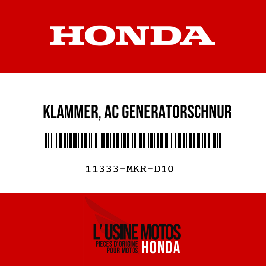 image de 11333-MKR-D10 KLAMMER, AC GENERATORSCHNUR