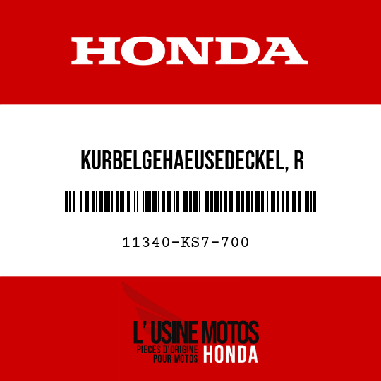 image de 11340-KS7-700 KURBELGEHAEUSEDECKEL, R