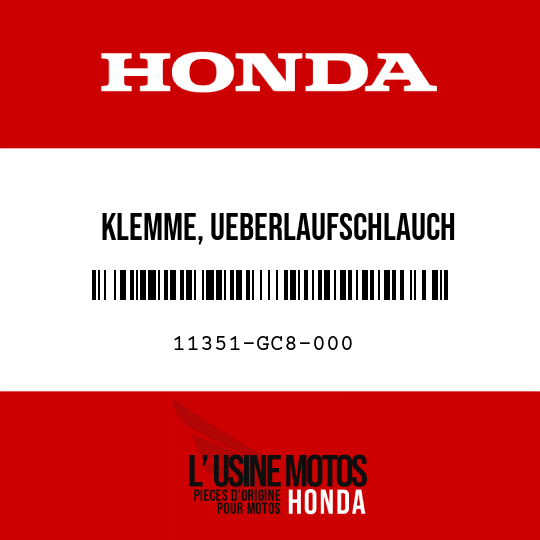image de 11351-GC8-000 KLEMME, UEBERLAUFSCHLAUCH