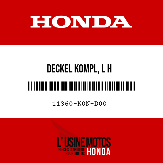 image de 11360-K0N-D00 DECKEL KOMPL, L H