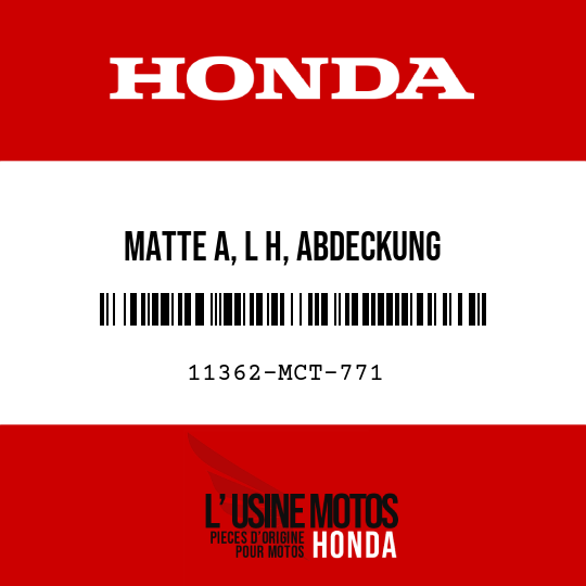image de 11362-MCT-771 MATTE A, L H, ABDECKUNG