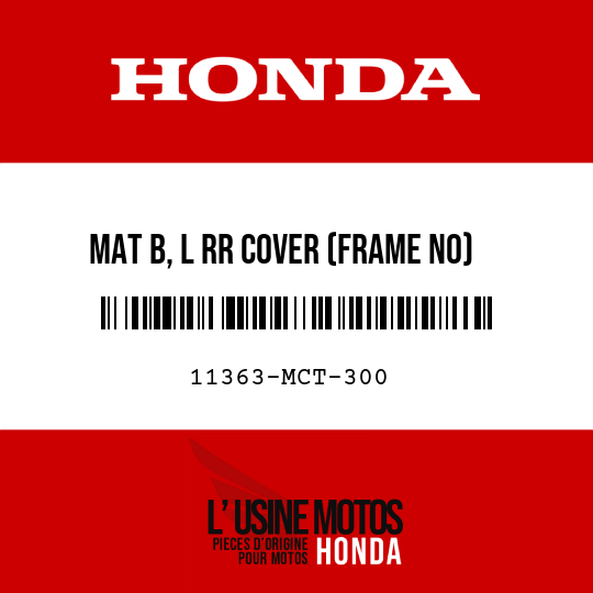 image de 11363-MCT-300 MAT B, L RR COVER (FRAME NO)