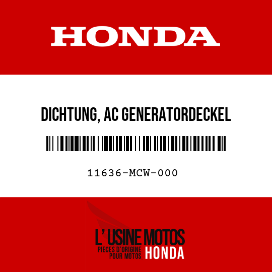 image de 11636-MCW-000 DICHTUNG, AC GENERATORDECKEL