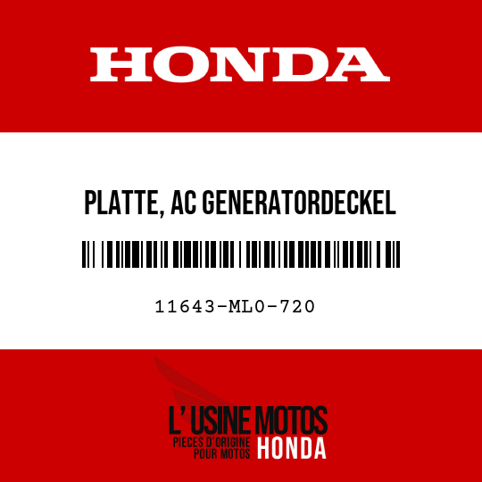 image de 11643-ML0-720 PLATTE, AC GENERATORDECKEL