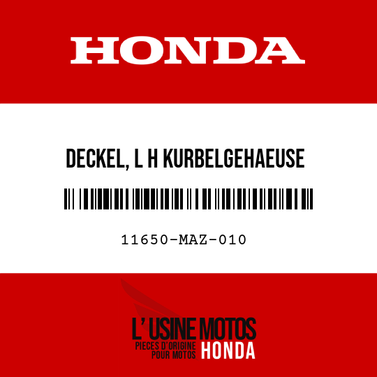 image de 11650-MAZ-010 DECKEL, L H KURBELGEHAEUSE