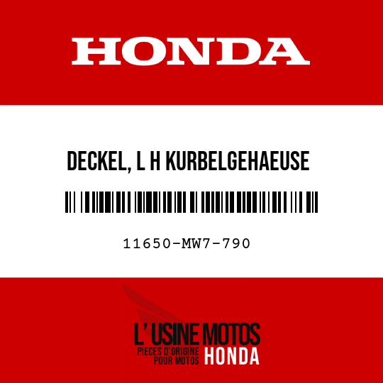 image de 11650-MW7-790 DECKEL, L H KURBELGEHAEUSE
