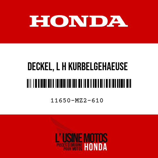 image de 11650-MZ2-610 DECKEL, L H KURBELGEHAEUSE