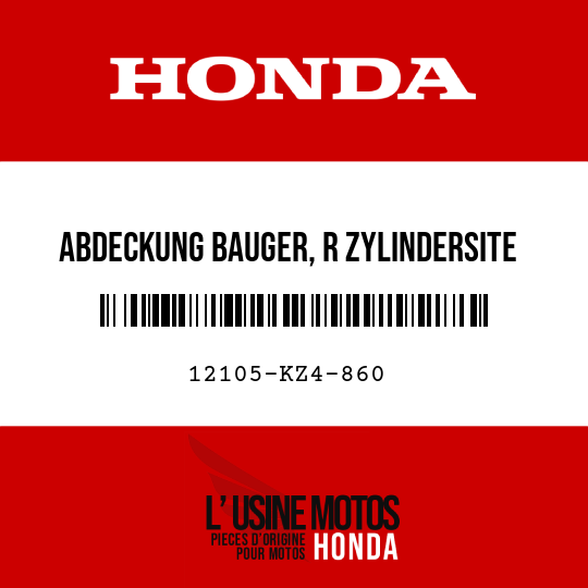 image de 12105-KZ4-860 ABDECKUNG BAUGER, R ZYLINDERSITE