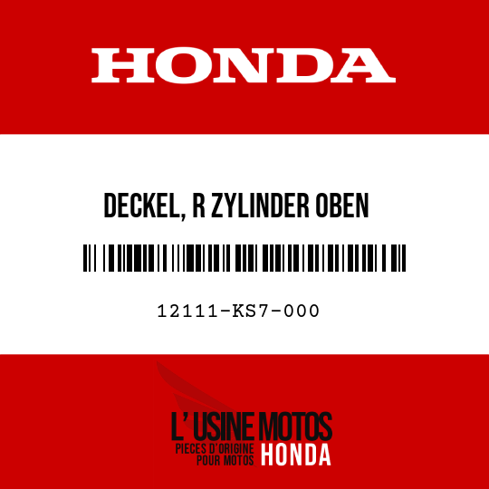 image de 12111-KS7-000 DECKEL, R ZYLINDER OBEN