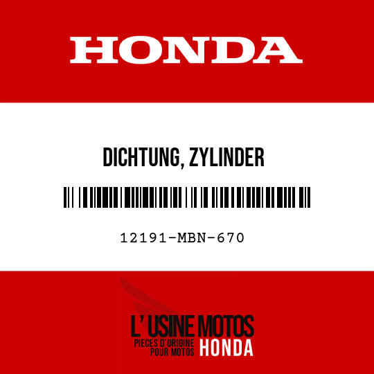 image de 12191-MBN-670 DICHTUNG, ZYLINDER