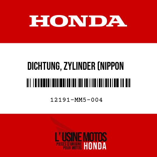 image de 12191-MM5-004 DICHTUNG, ZYLINDER (NIPPON LEAKLESS)