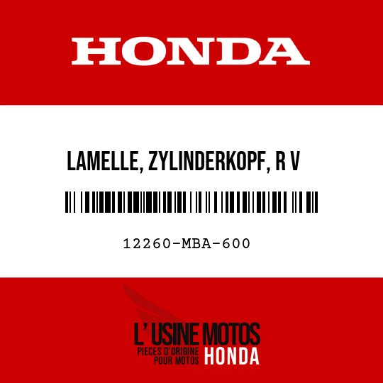 image de 12260-MBA-600 LAMELLE, ZYLINDERKOPF, R V