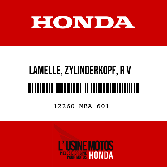 image de 12260-MBA-601 LAMELLE, ZYLINDERKOPF, R V