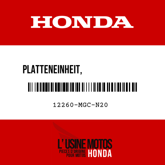 image de 12260-MGC-N20 PLATTENEINHEIT,               OELFLUSSVERLAUF