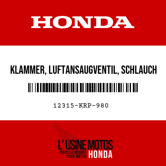 image de 12315-KRP-980 KLAMMER, LUFTANSAUGVENTIL, SCHLAUCH