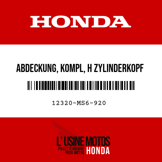image de 12320-MS6-920 ABDECKUNG, KOMPL, H ZYLINDERKOPF