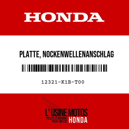 image de 12321-K1B-T00 PLATTE, NOCKENWELLENANSCHLAG