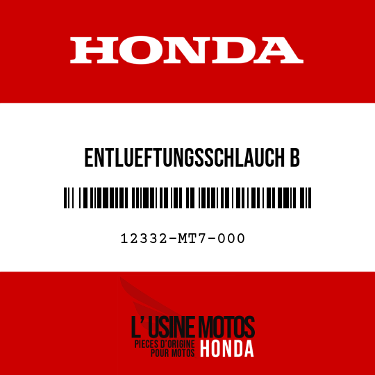 image de 12332-MT7-000 ENTLUEFTUNGSSCHLAUCH B