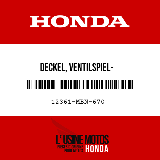image de 12361-MBN-670 DECKEL, VENTILSPIEL- EINSTELLUNGSLOCH