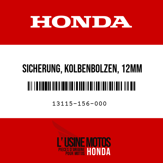 image de 13115-156-000 SICHERUNG, KOLBENBOLZEN, 12MM