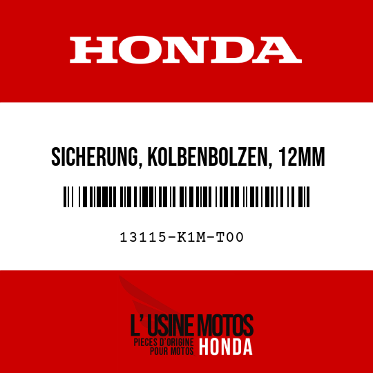 image de 13115-K1M-T00 SICHERUNG, KOLBENBOLZEN, 12MM