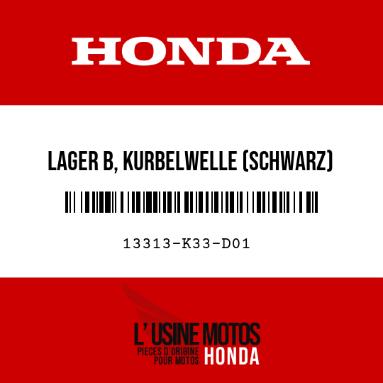 image de 13313-K33-D01 LAGER B, KURBELWELLE (SCHWARZ)