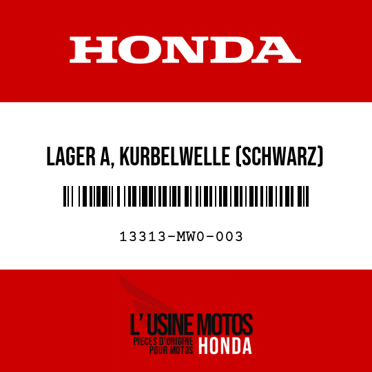 image de 13313-MW0-003 LAGER A, KURBELWELLE (SCHWARZ)