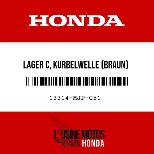 image de 13314-MJP-G51 LAGER C, KURBELWELLE (BRAUN)
