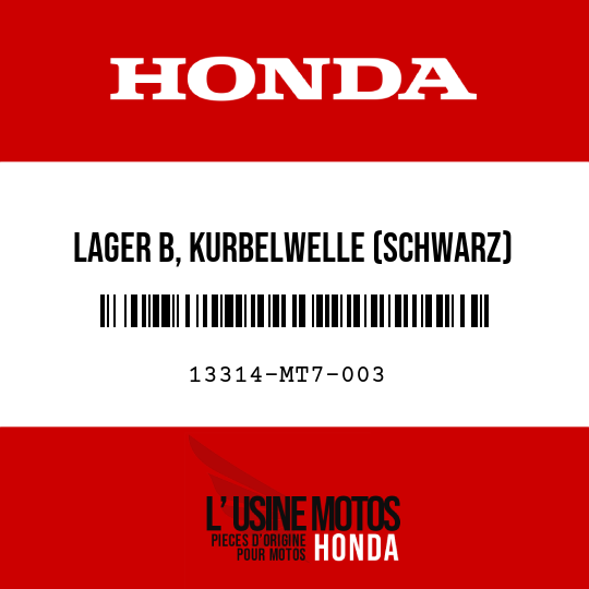 image de 13314-MT7-003 LAGER B, KURBELWELLE (SCHWARZ)