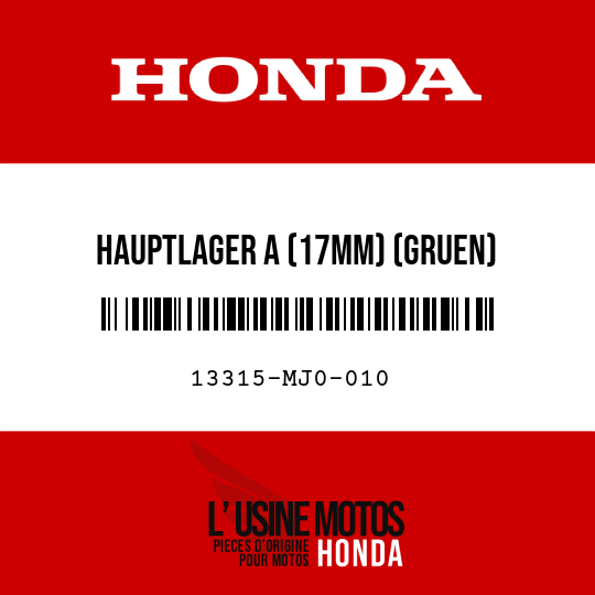 image de 13315-MJ0-010 HAUPTLAGER A (17MM) (GRUEN)