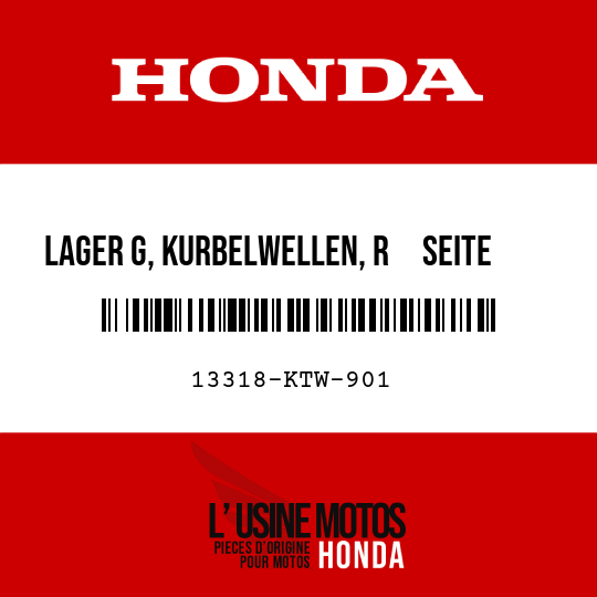 image de 13318-KTW-901 LAGER G, KURBELWELLEN, R     SEITE (BRAUN/BRAUN) (OS)